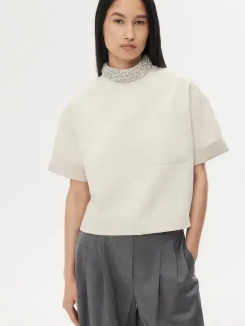TWP Crystal Collar Japanese Denim Top M/L